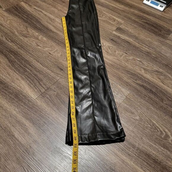 Princess Polly XX Faux Leather Flare Hi Rise Biker Pants Women's Size 0 - Picture 3 of 7